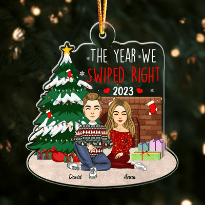 The Year We Swiped Right - Personalized Couple Ornament