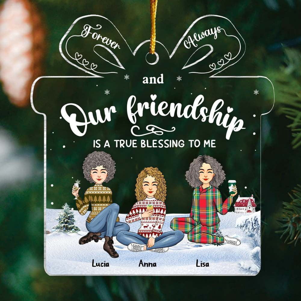 Friendship Is A True Blessing To Me - Personalized Acrylic Ornament