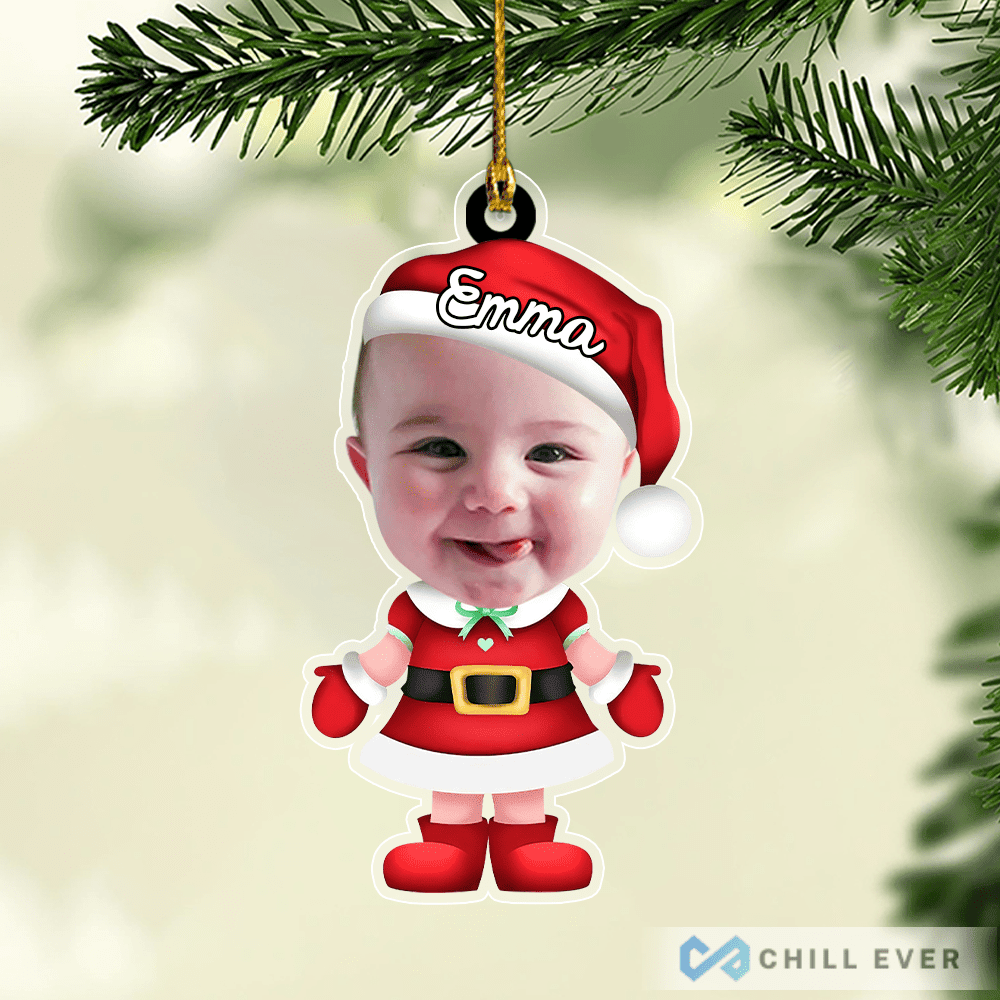 Personalized Photo Santa Christmas Ornament - Grandma & Grandkids Names | Unique And Thoughtful Gift For Grandparents
