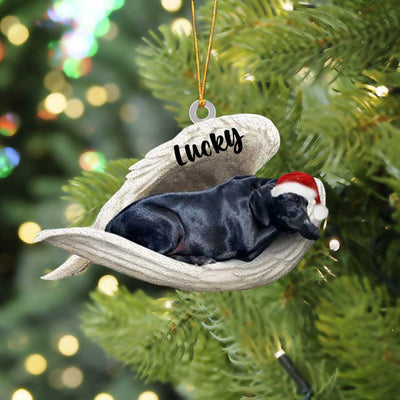 Custom Labrador Retriever Sleeping Angel Christmas Flat Acrylic Dog Ornament Memorial Gift