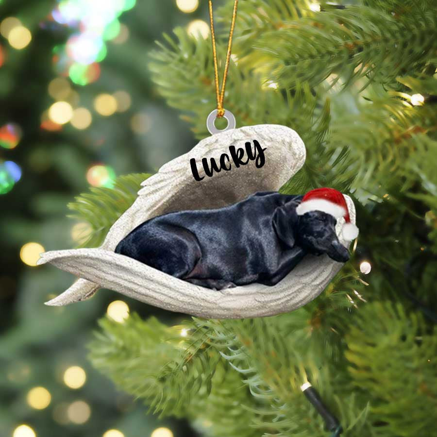 Custom Labrador Retriever Sleeping Angel Christmas Flat Acrylic Dog Ornament Memorial Gift