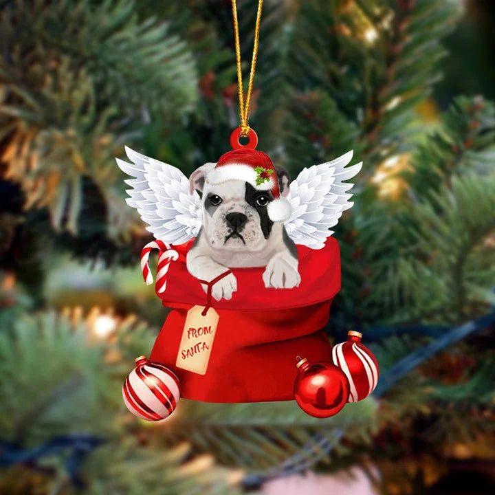 Bulldog Angel Christmas Ornament - Custom Shape For Christmas Dďż˝Cor