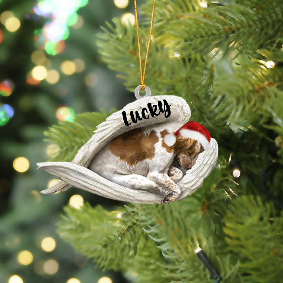 Brittany Spaniel Sleeping Angel Christmas Ornament - Memorial Dog Gift