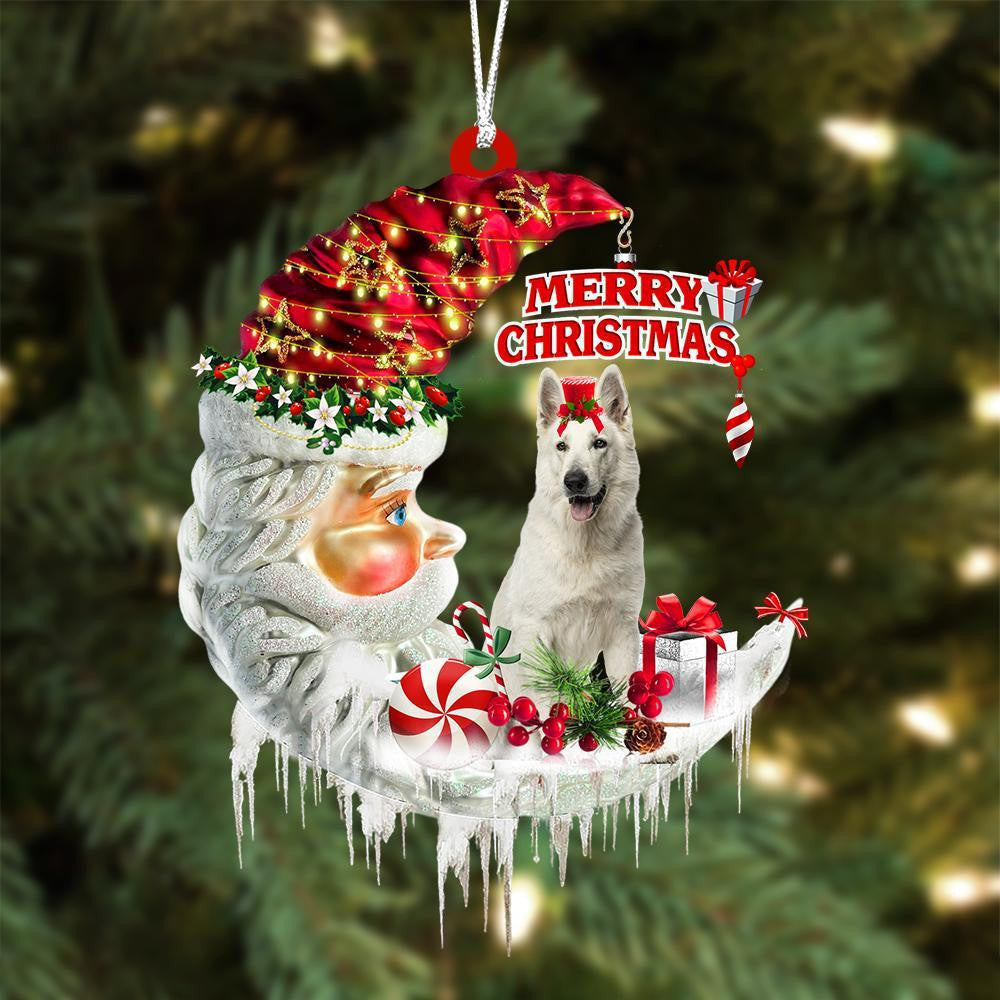 Moon White German Shepherd Christmas Ornament: Perfect Gift For Dog Lovers