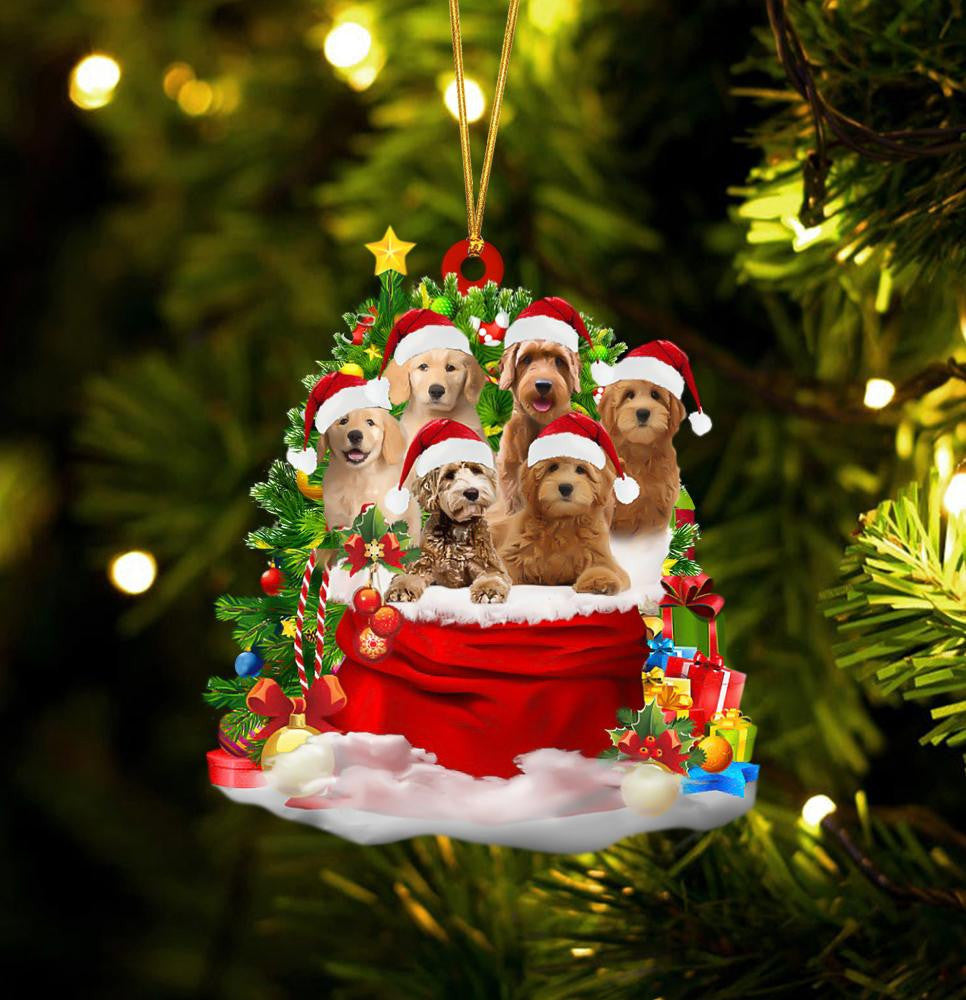 Goldendoodle Dogs Christmas Ornament Gift Bag - Ideal For Dog Lovers - Suitable For Any Occasion!