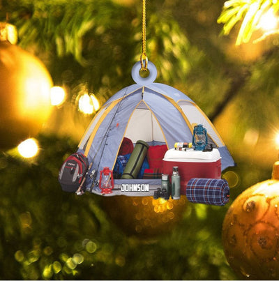 Personalized Camping Christmas Ornament, Custom Name Camper Decoration, Great Gift For Campers