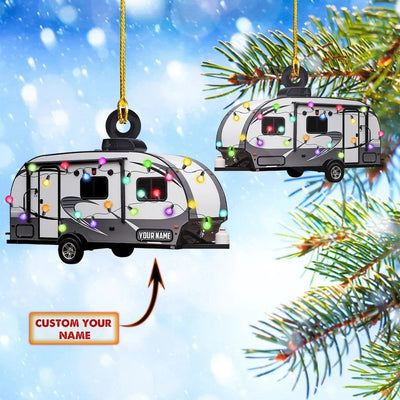 Personalized Camping Christmas Ornament, Custom Name Camper Decoration, Great Gift For Campers