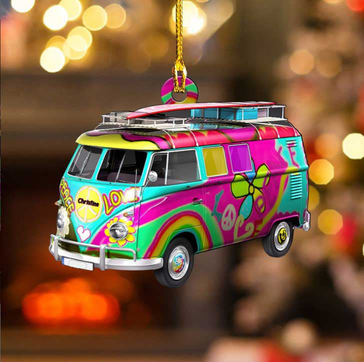 Hippie Car Ornament For Hippie Girl Christmas Gift