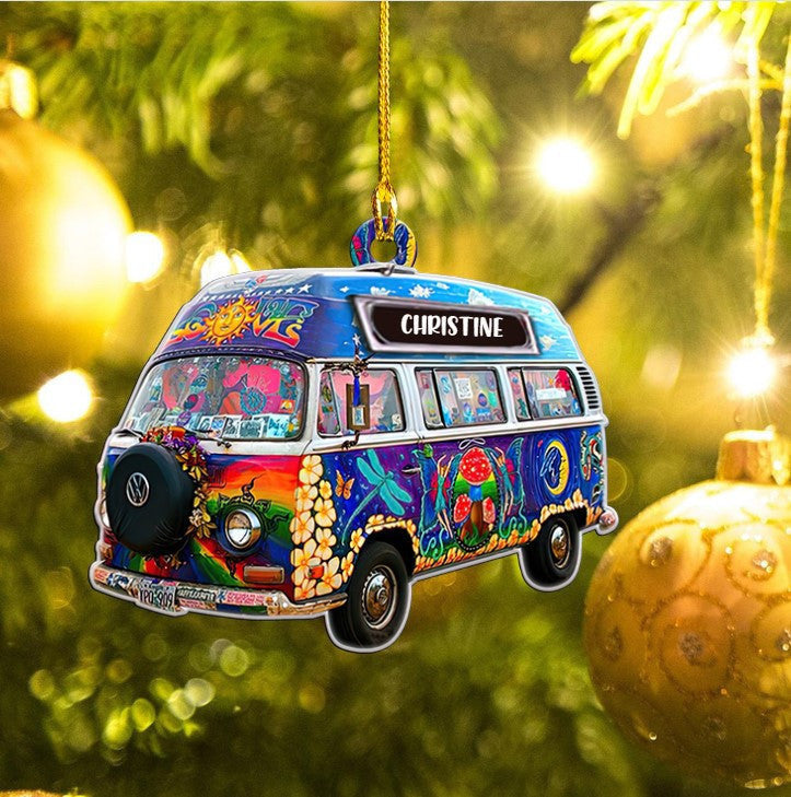 Hippie Car Ornament For Hippie Girl Christmas Gift