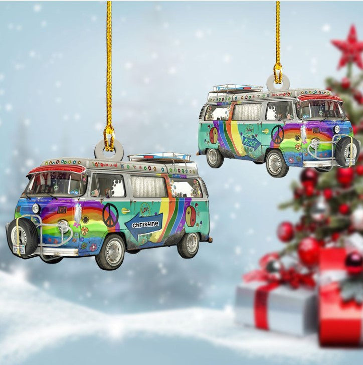 Hippie Car Ornament For Hippie Girl Christmas Gift