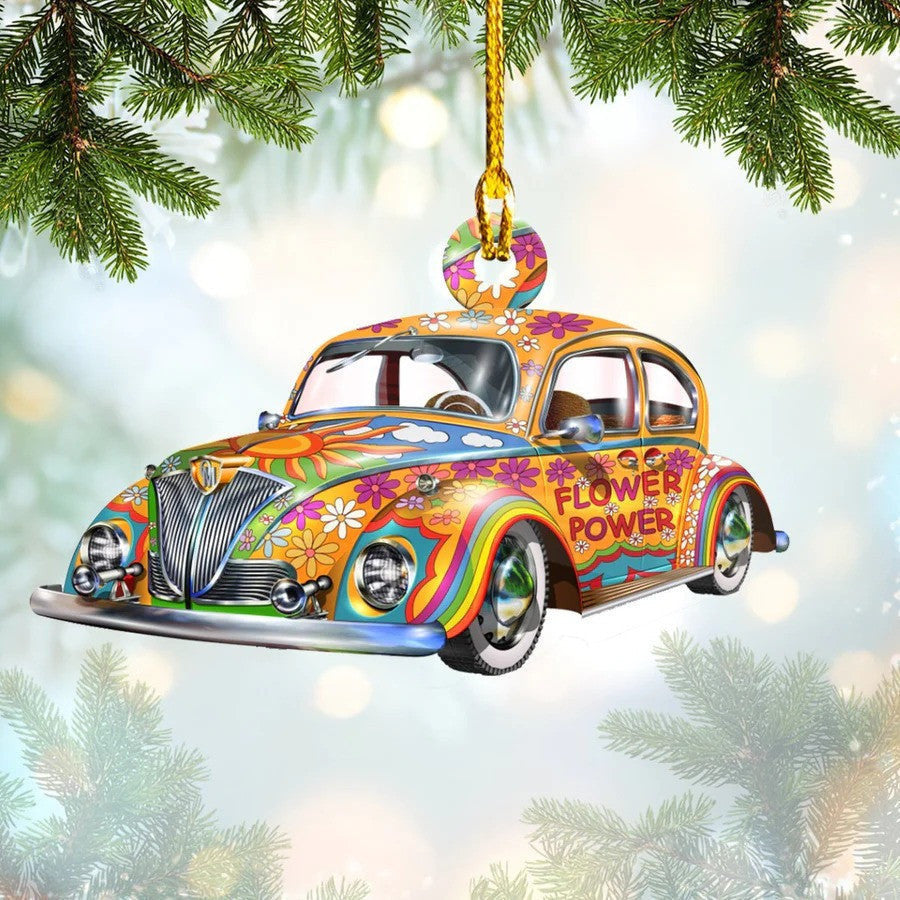 Hippie Car Ornament For Hippie Girl Christmas Gift