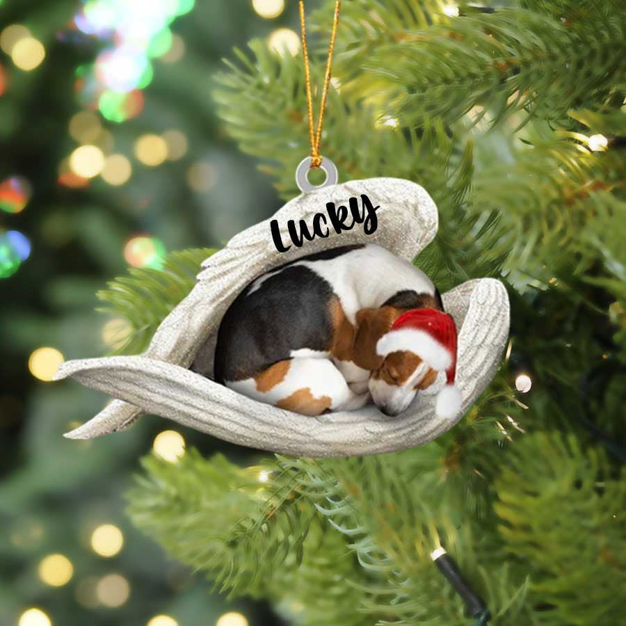 Christmas Angel Beagle Flat Acrylic Dog Ornament - Memorial Dog Gift. Ideal For Beagle Lovers, This Ornament Is A Perfect Christmas Gift