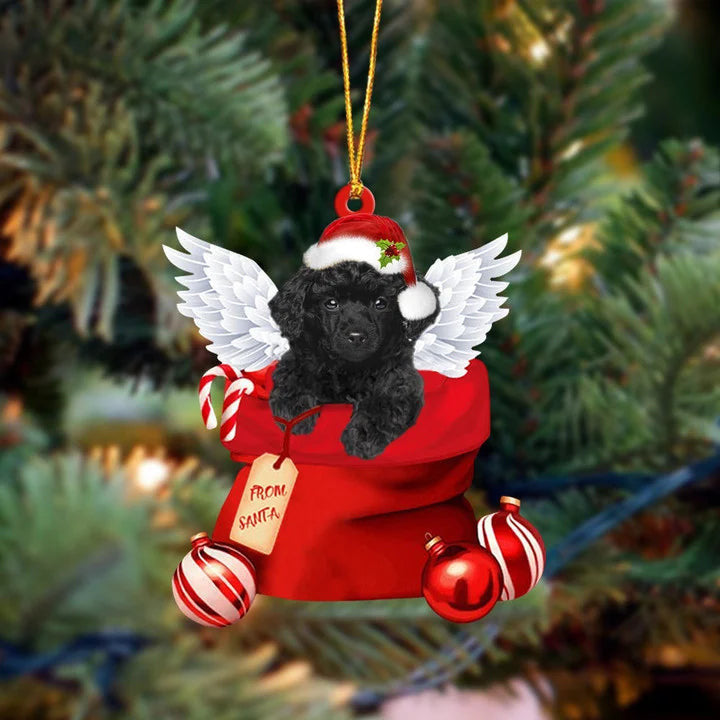 Poodle Angel Christmas Ornament - Custom Shape Ornament For Xmas Decor