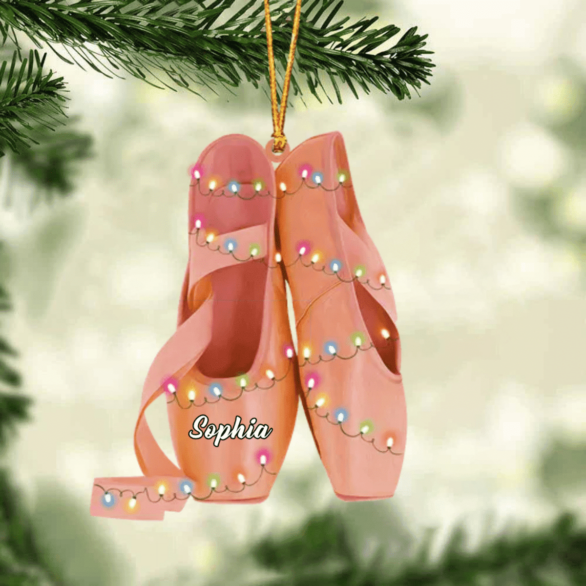Ballet Pointe Shoes - Personalized Ornament For Ballet Dancers At Christmas
