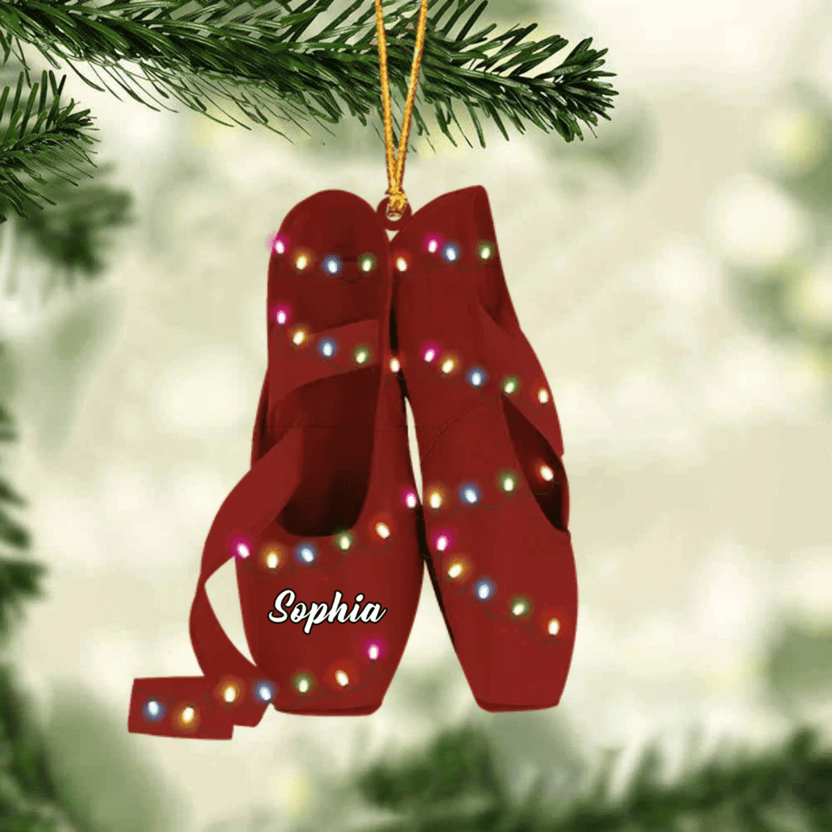 Ballet Pointe Shoes - Personalized Ornament For Ballet Dancers At Christmas