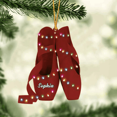 Ballet Pointe Shoes - Personalized Ornament For Ballet Dancers At Christmas