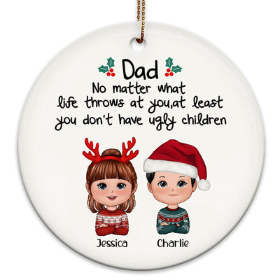 Dad Funny Christmas Gift Personalized Circle Ornament