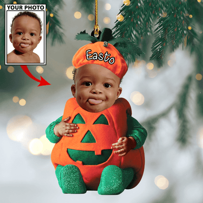 Custom Baby Pumpkin Photo For Christmas Ornament