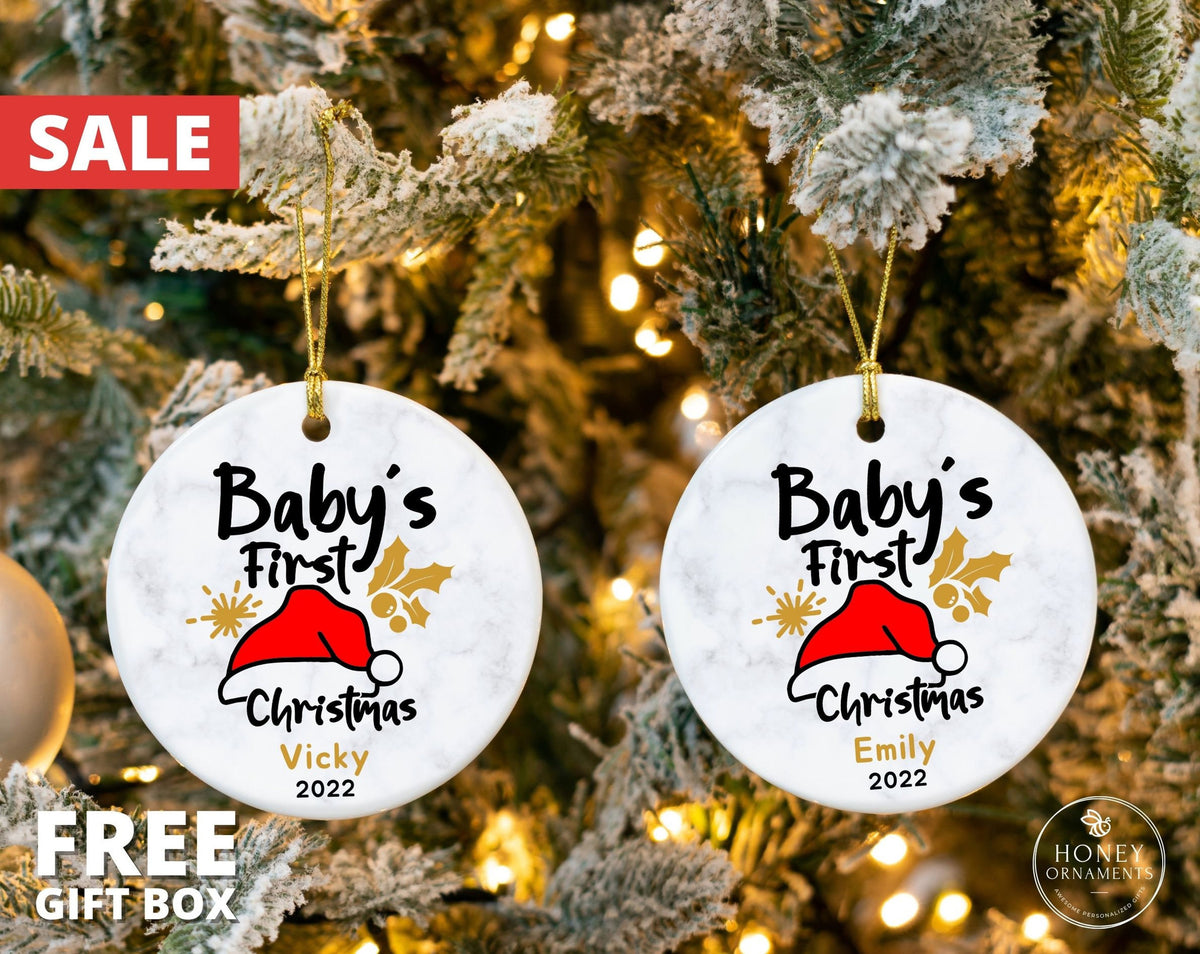 Baby's First Christmas Ornament, Personalized New Baby Ornament 2023, My First Christmas Baby Announcement, New Baby Girl Baby Boy Keepsake