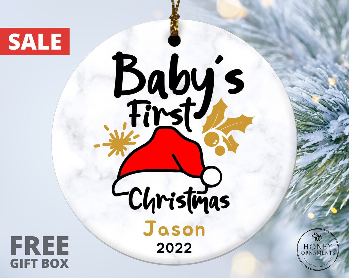 Baby's First Christmas Ornament, Personalized New Baby Ornament 2023, My First Christmas Baby Announcement, New Baby Girl Baby Boy Keepsake
