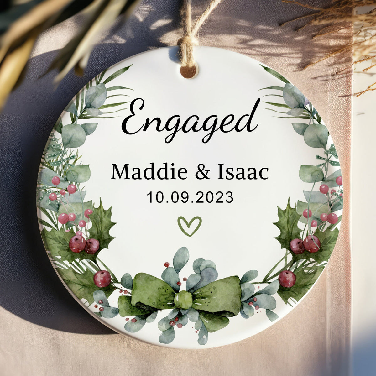 Personalized Engaged Date Ornament - Christmas Engaged Ornament 2023 - Engagement Ornament, First Christmas Engaged Ornament, We Are Engaged