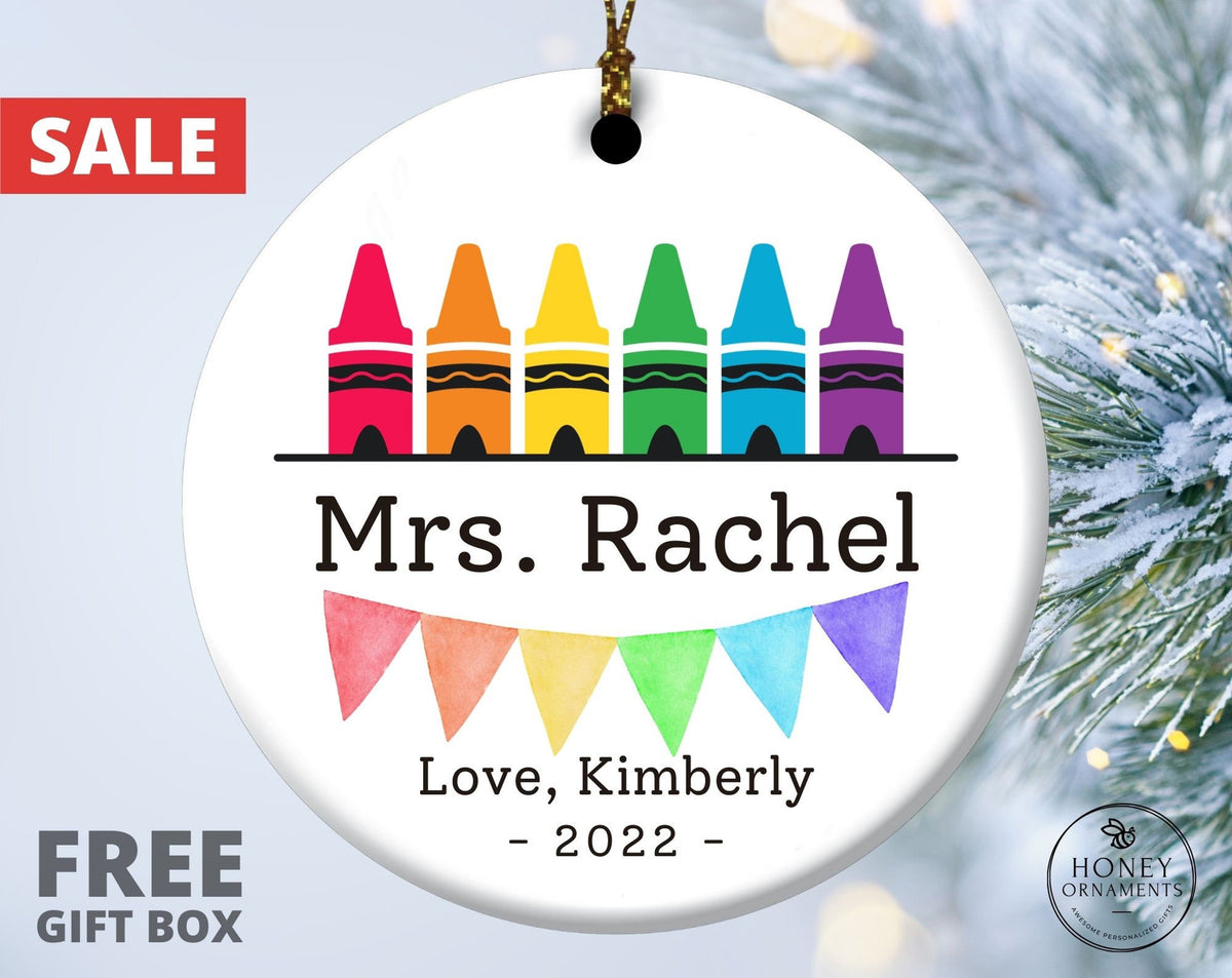 Teacher Christmas Ornament, Custom Teacher's Appreciation Gift, End Of Year Teachers Gift, Thank You Daycare Teacher Gift, Teacher Gift Box