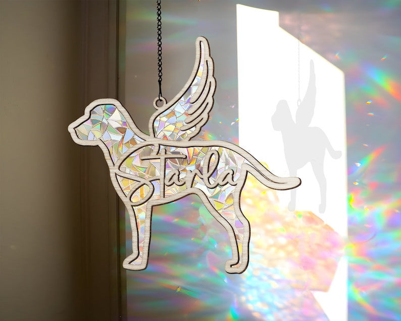 Custom Dog Breed Memorial Suncatcher| Pet Memorial Gift| Loss Of Pet Sympathy Gift| Gift For Mothers| Dog Memorial Gift L In Loving Memory