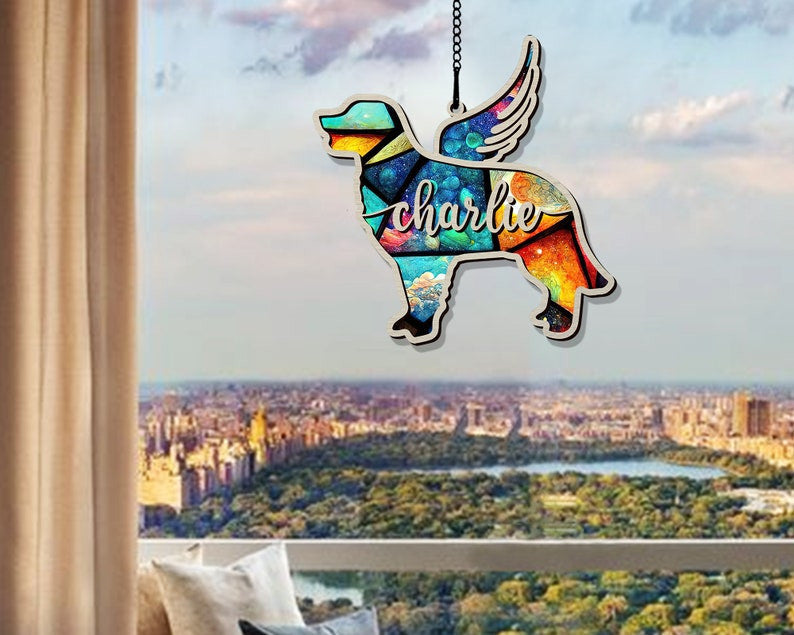 Custom Dog Breed Memorial Suncatcher| Pet Memorial Gift| Loss Of Pet Sympathy Gift| Gift For Mothers| Dog Memorial Gift L In Loving Memory