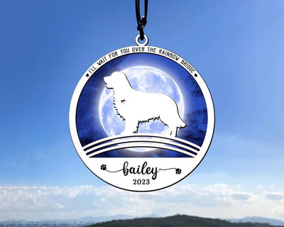 Pet Memorial Suncatcher| Loss Of Pet Sympathy Gift| Handmade Custom Name Dog Breed| Engraved Cat Lovers| Gift For Mothers Birthday