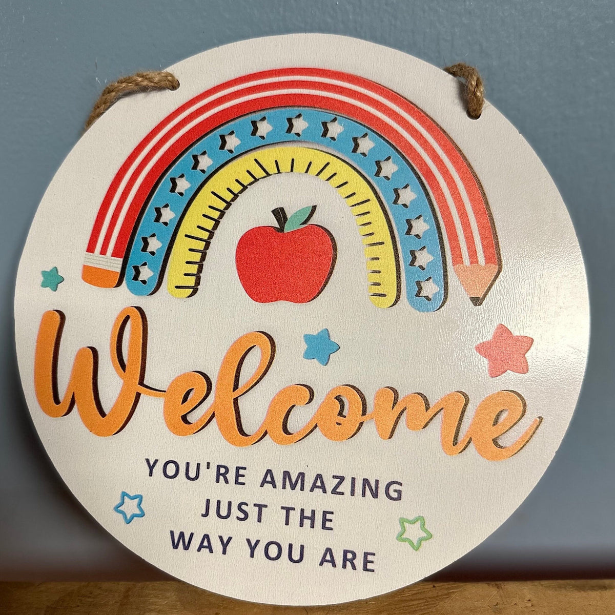 Welcome You're Amazing Just the Way You Are Door Hanger Teacher Classroom Pride Rainbow