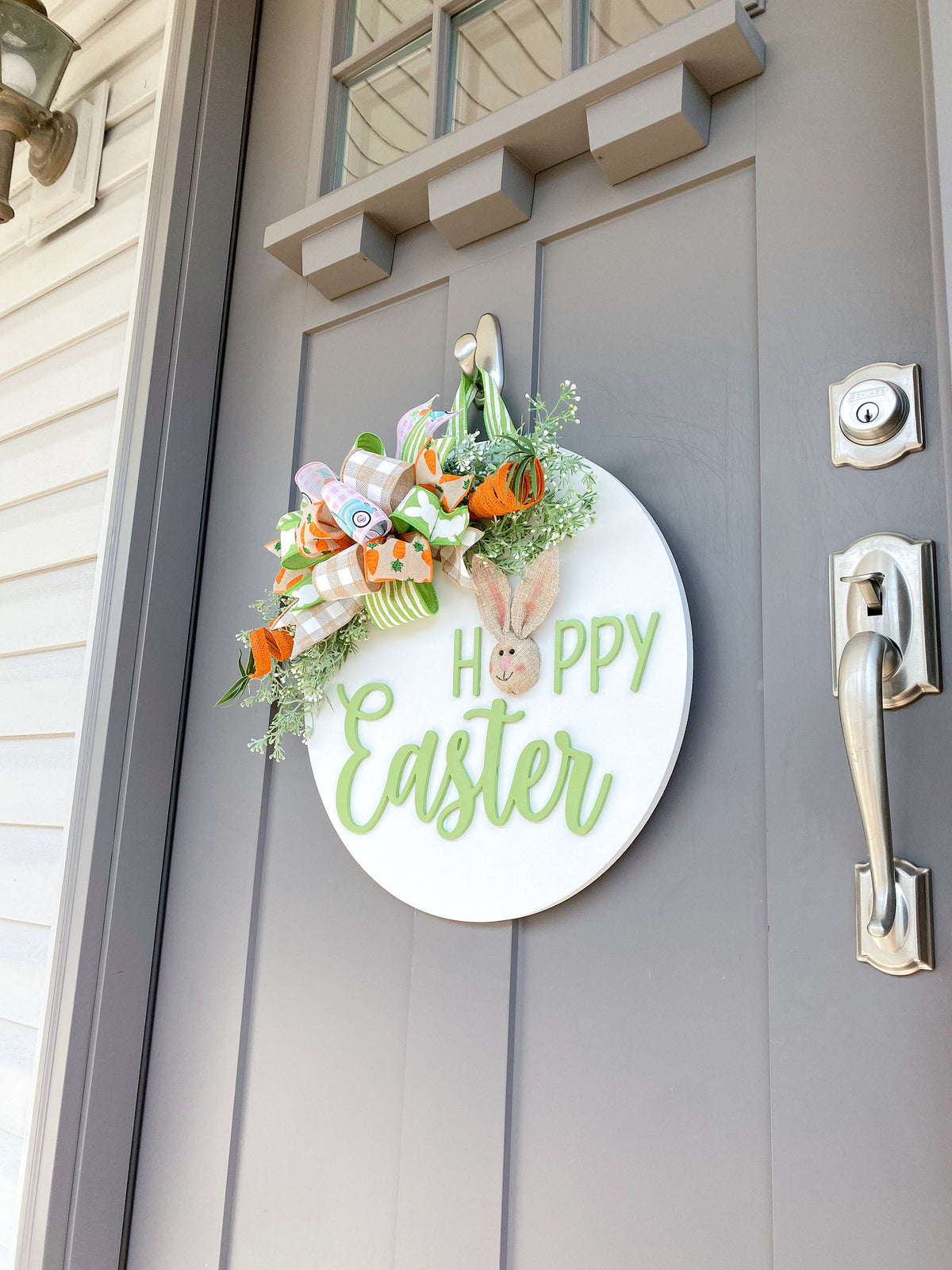 Happy Easter | Wood Door Hanger | Front Door Decor | Spring Door Hanger | Farmhouse Decor | 3D Lettering | Housewarming Gift | Realtor Gift