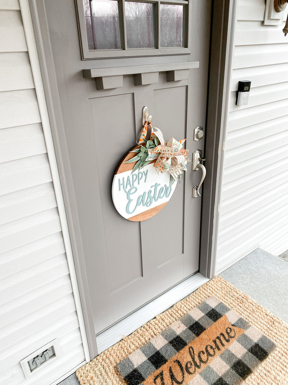 Happy Easter | Wood Door Hanger | Front Door Decor | Spring Door Hanger | Farmhouse Decor | 3D Lettering | Housewarming Gift | Realtor Gift