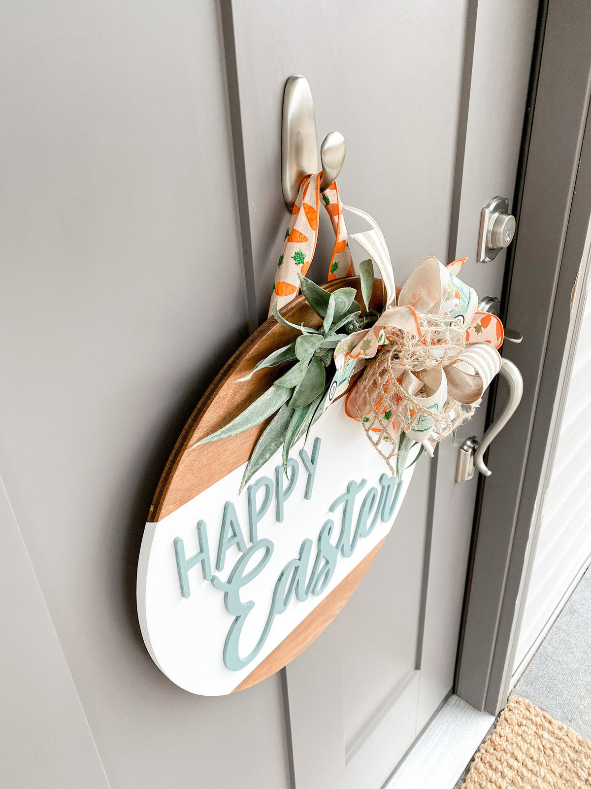 Happy Easter | Wood Door Hanger | Front Door Decor | Spring Door Hanger | Farmhouse Decor | 3D Lettering | Housewarming Gift | Realtor Gift