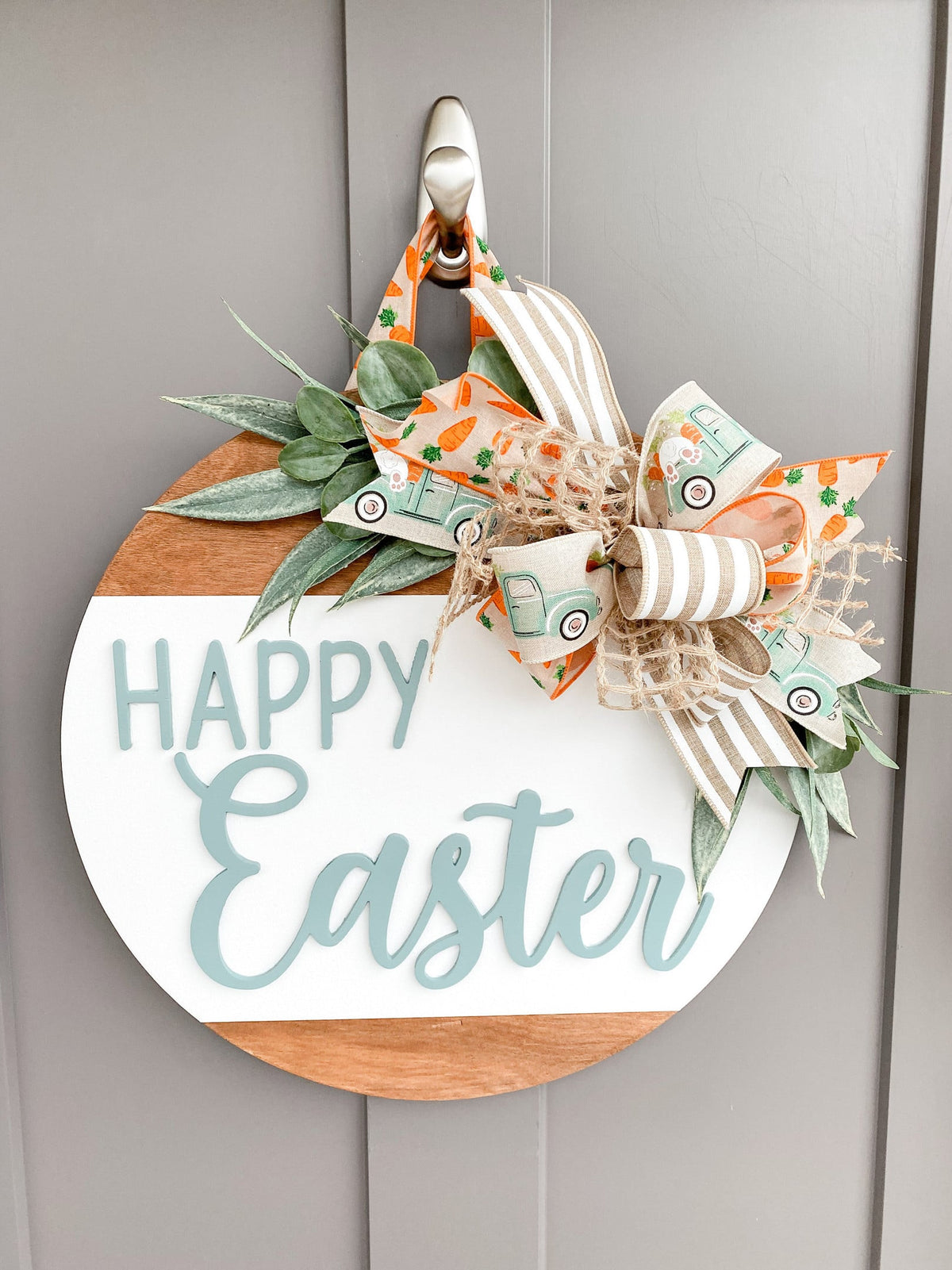 Happy Easter | Wood Door Hanger | Front Door Decor | Spring Door Hanger | Farmhouse Decor | 3D Lettering | Housewarming Gift | Realtor Gift