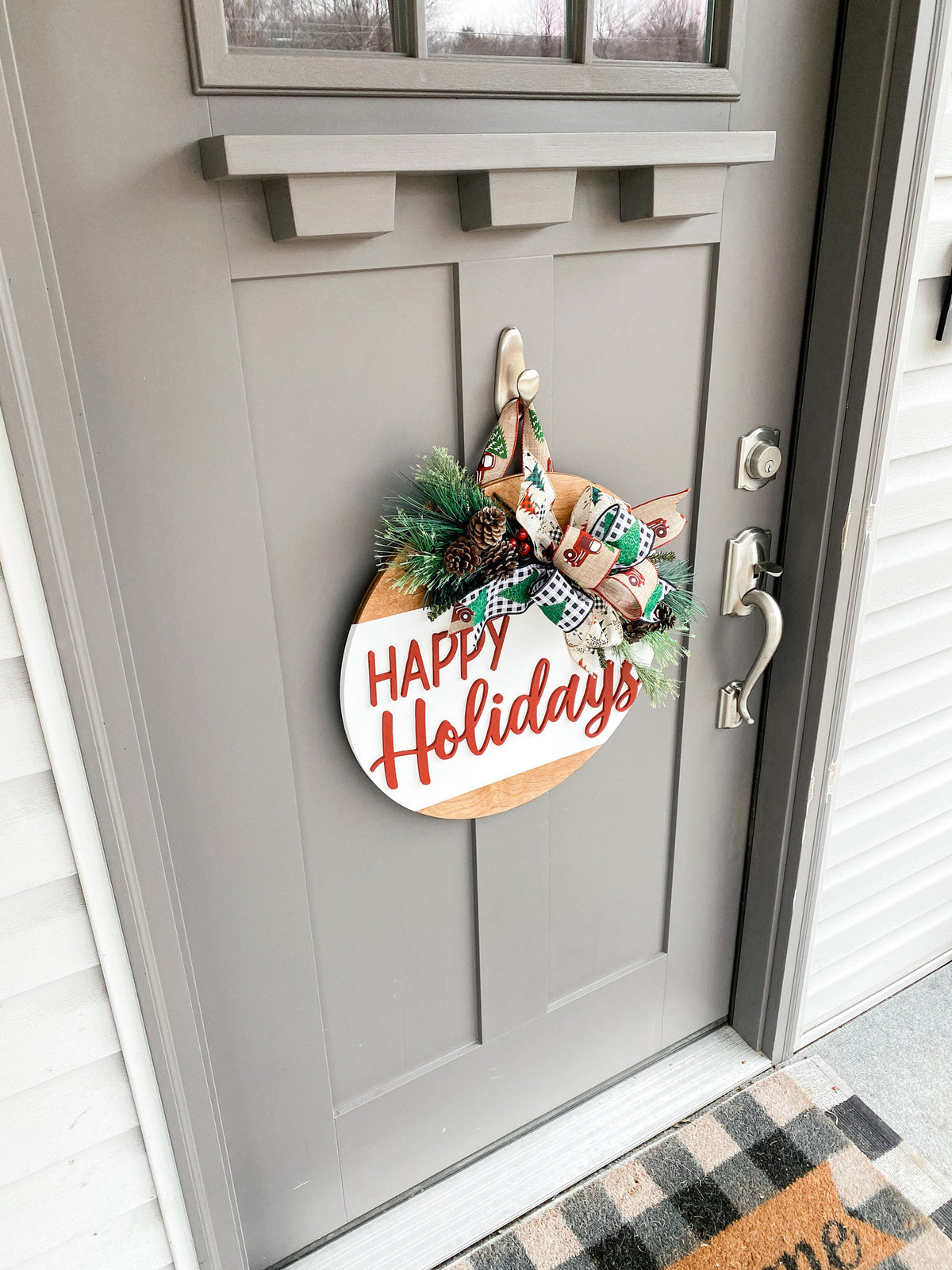 3D | Happy Holidays | Front Door Decor | Christmas Wreath | Christmas Decor | Door Hanger | Door Wreath | Housewarming | Home Decor