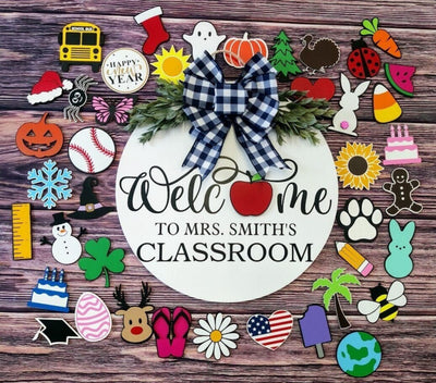 Classroom Door Decor | Interchangeable Sign | Classroom Welcome | Teacher Sign | Teacher Gift | Classroom Decor | End of Year Teacher Gift