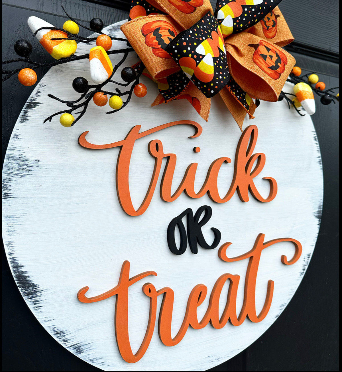 Halloween Door Hanger, Trick or Treat, Candy Corn