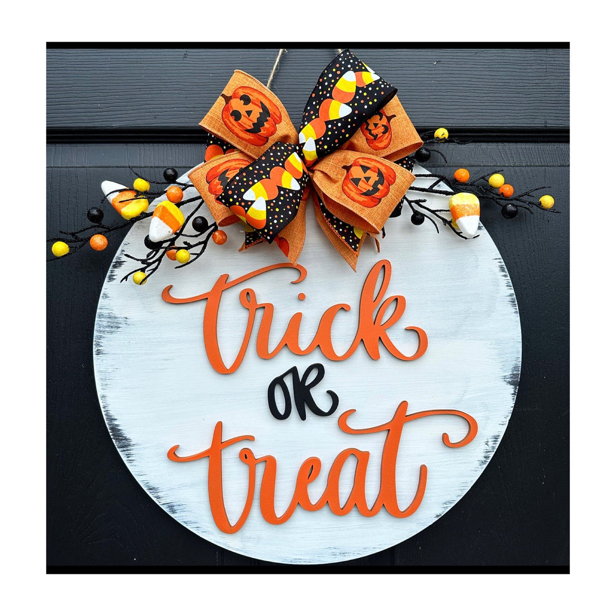 Halloween Door Hanger, Trick or Treat, Candy Corn