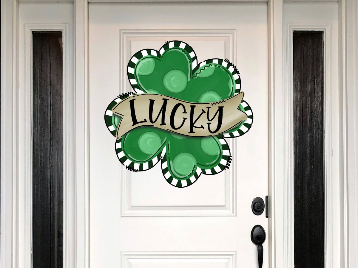 Saint Patrick's Day Front Door Decor | Welcome | Saint Patty's Day Front Door Sign | Clover Door Hanger | Saint Patrick's Day Door Wreath