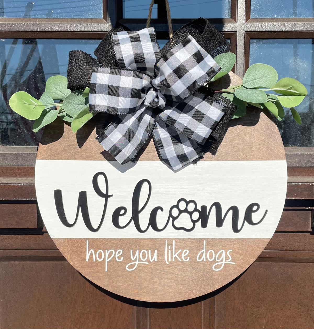 Hope you like dogs door hanger, 3D Welcome sign, Hope You Like Dogs, Dog Door Hanger, Door Wreath, Housewarming Gift, Dog Home Decor