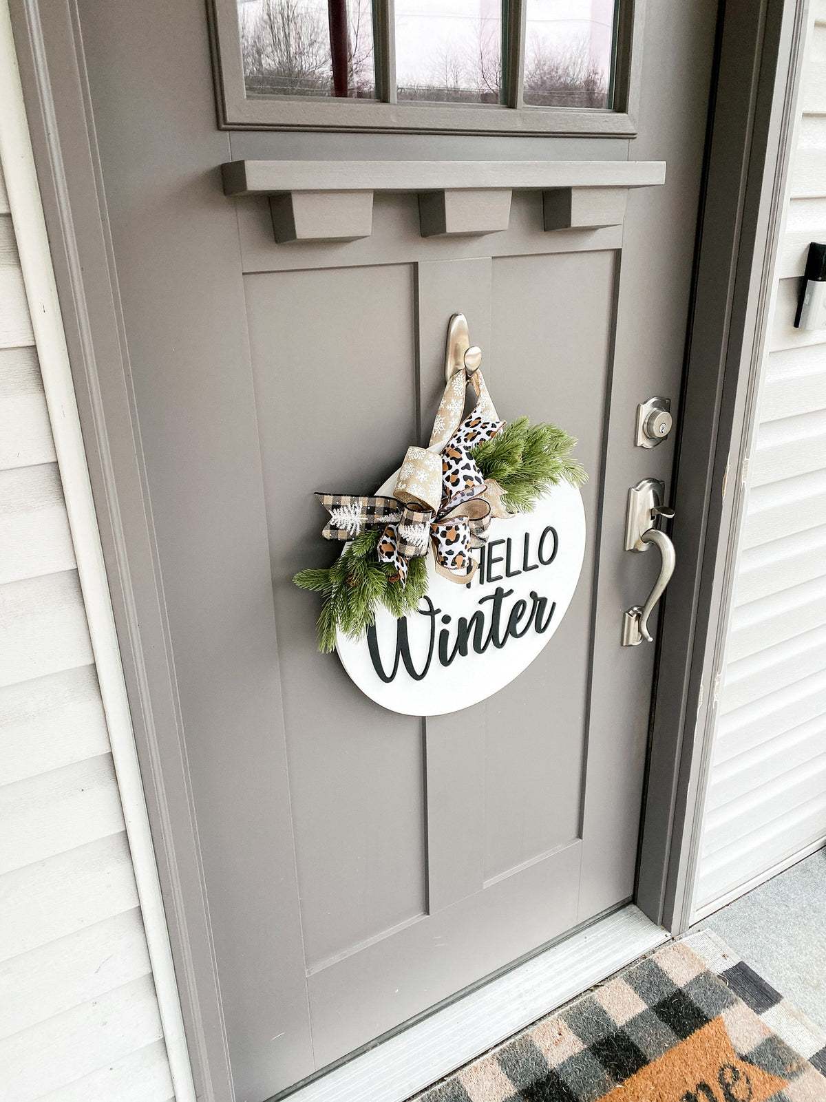 3D | Hello Winter | Front Door Decor | Christmas Wreath | Christmas Decor | Door Hanger | Door Wreath | Housewarming Gift | Home Decor