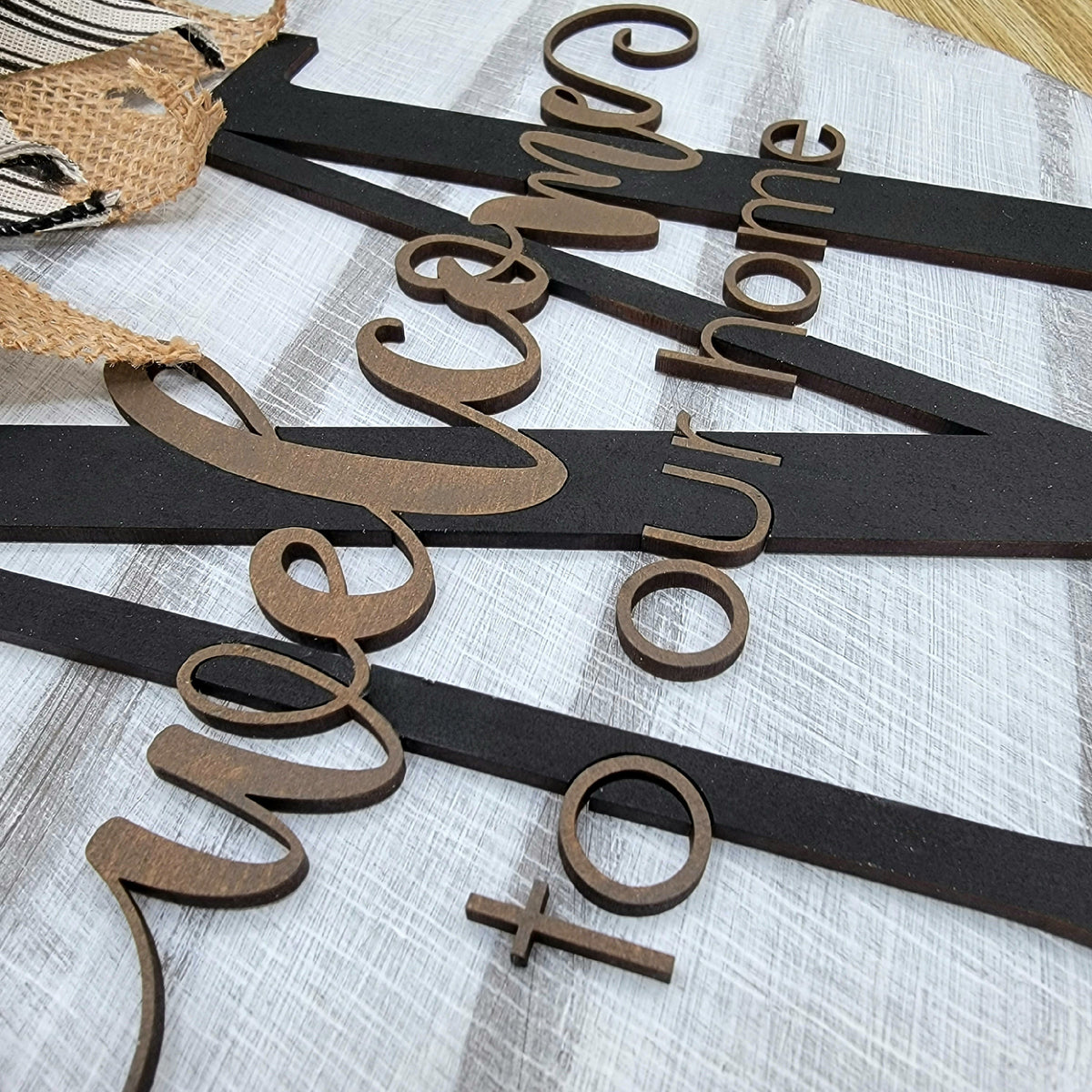 Front Door Hanger - Wood Raised Letter - Welcome Sign - Family Last Name - Initial Door Hanger - Custom Door Hanger - Year Round Wood Wreath