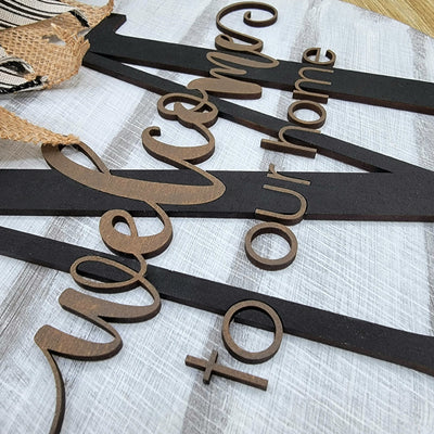 Front Door Hanger - Wood Raised Letter - Welcome Sign - Family Last Name - Initial Door Hanger - Custom Door Hanger - Year Round Wood Wreath