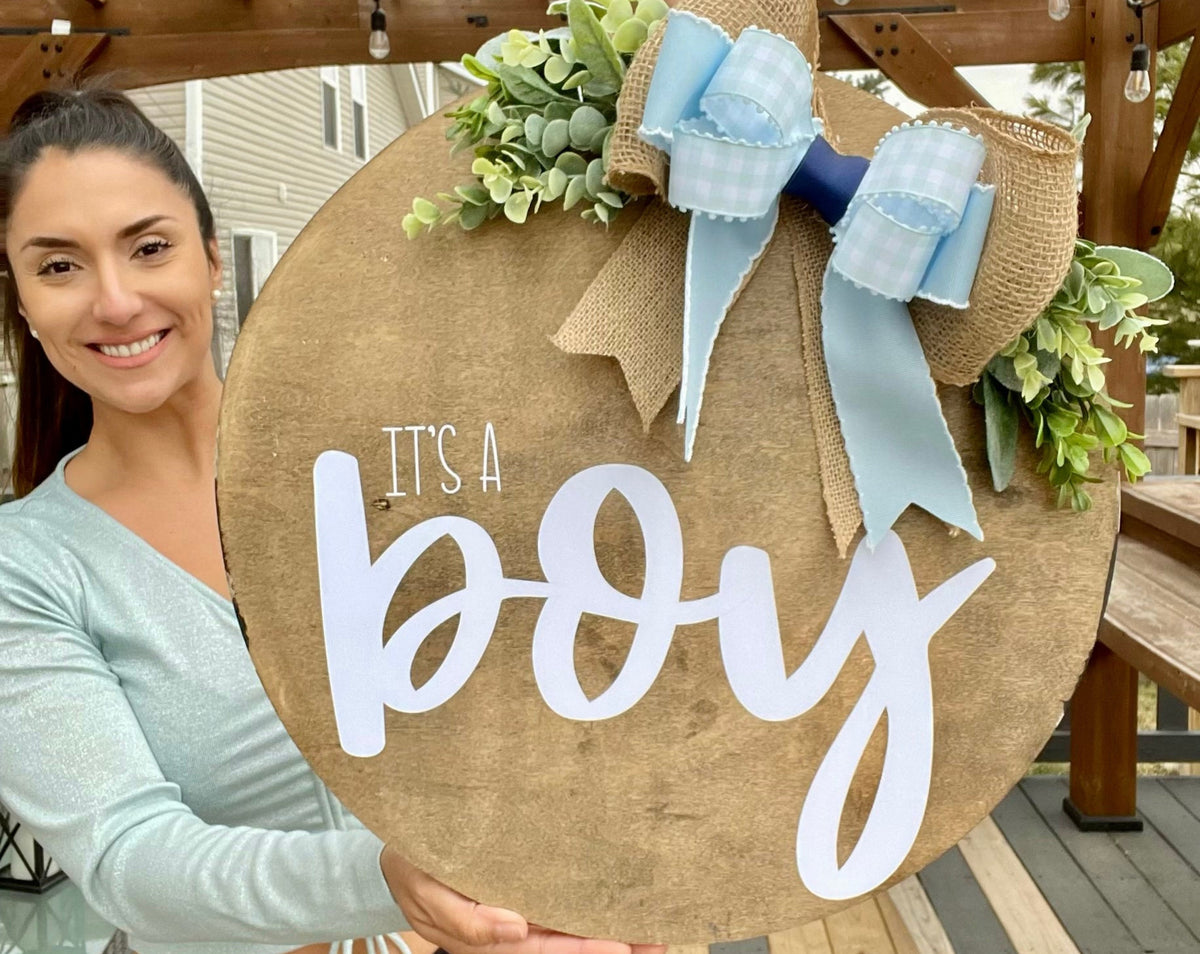 It's A Boy | Door Hanger | Baby Shower Gift | welcoming Sign | Front Door Decor