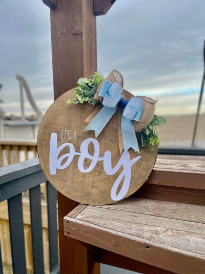It's A Boy | Door Hanger | Baby Shower Gift | welcoming Sign | Front Door Decor