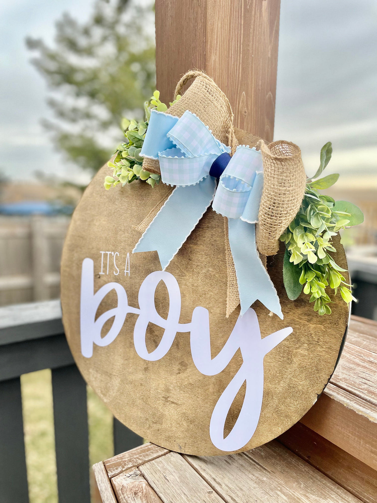 It's A Boy | Door Hanger | Baby Shower Gift | welcoming Sign | Front Door Decor