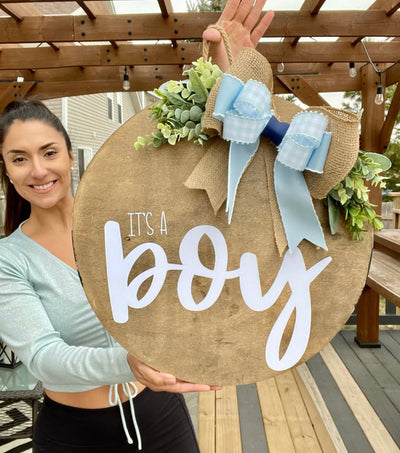It's A Boy | Door Hanger | Baby Shower Gift | welcoming Sign | Front Door Decor