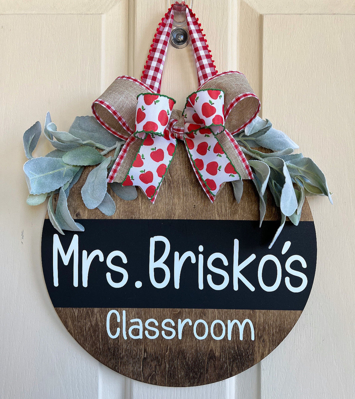 Class Teacher Door Hanger | Teacher Wood Round | Personalized Wood Sign | Teacher Sign | Classroom Door Sign | Wood Round | Last Name Sign