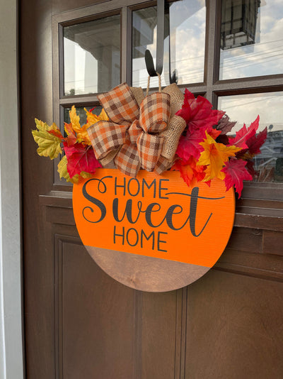 Fall Door Hanger | Home Sweet Home Door Hanger | Home Sweet Home | Thanksgiving Decor | Fall Decor | Welcome Door Hanger | Farmhouse Decor |