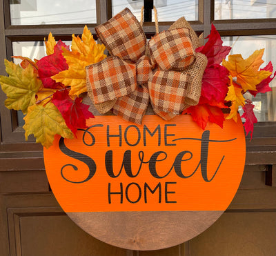 Fall Door Hanger | Home Sweet Home Door Hanger | Home Sweet Home | Thanksgiving Decor | Fall Decor | Welcome Door Hanger | Farmhouse Decor |